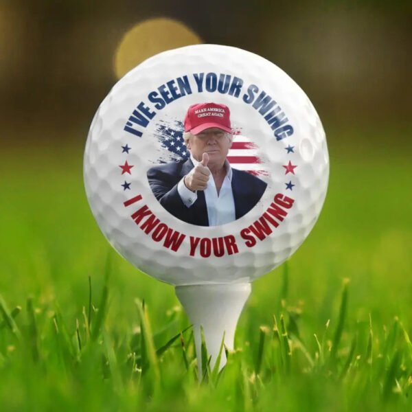 Trump Knows Your Swing - US Election Golf Ball. Golf Enthusiast Gifts For Trump Supporters