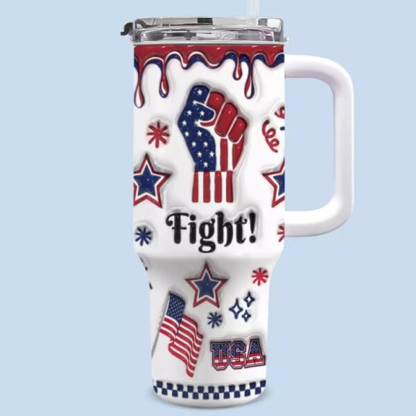 Fight With Him 2024. Fight For The USA - US Election 40 Oz Stainless Steel Tumbler With Handle. 20oz Tumbler