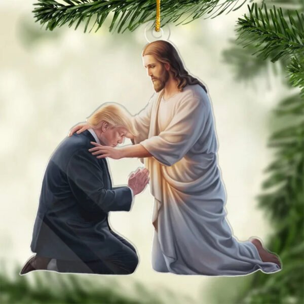 We Live Under God's Love - US Election Acrylic Custom Shaped Ornament - Christmas Gift And Decor For Conservative Supporters