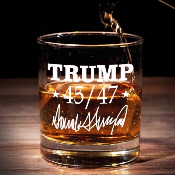 Proud To Stand With Our Leader - US Election Whiskey Glass - Gift For Conservative Supporters