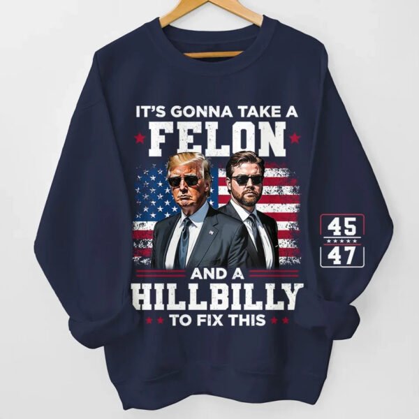 A Nation United Can Never Be Defeated - US Elections Unisex Sweatshirt With Design On Sleeve