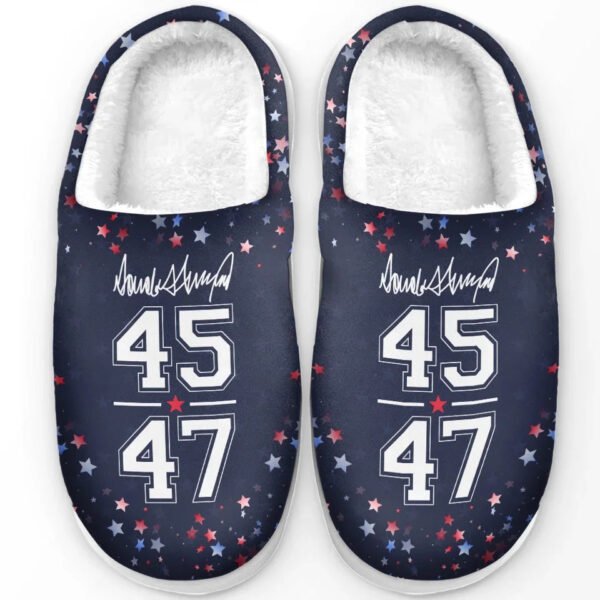 A Nation Rises With Shared Dreams - US Election Fluffy Slippers - Christmas Gift For Conservative Supporters