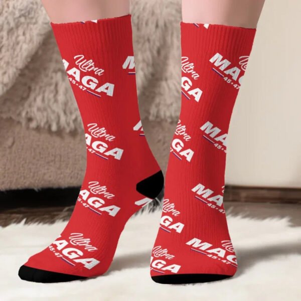Strength Lies In Justice - US Election Middle Tube Socks - Gift For Conservative Supporters