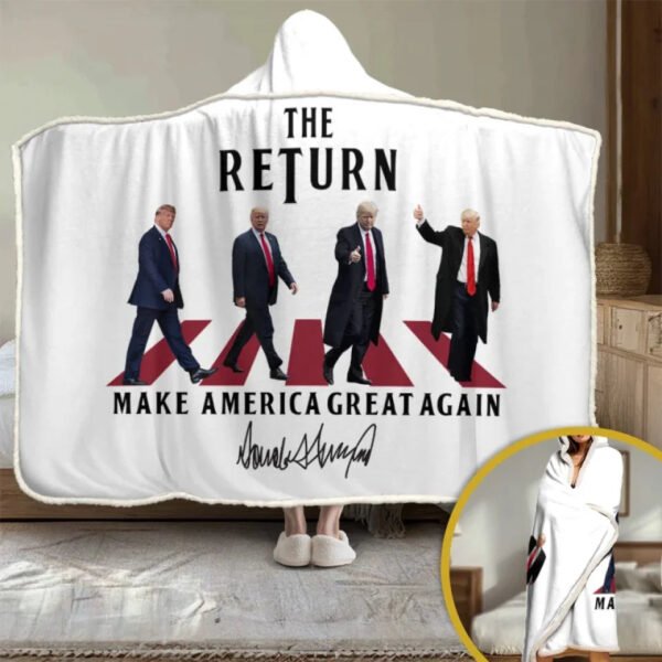 Mark The Return Of 2024 - US Election Snuggle Blanket. Hoodie Blanket