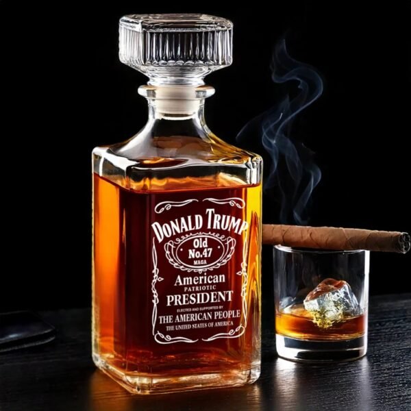 A Toast To Bold Leadership - US Patriotic Pride Glass Whiskey Bottle