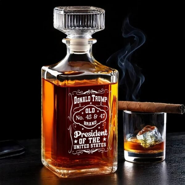 True Grit. Zero Compromise - US Patriotic Pride Glass Whiskey Bottle