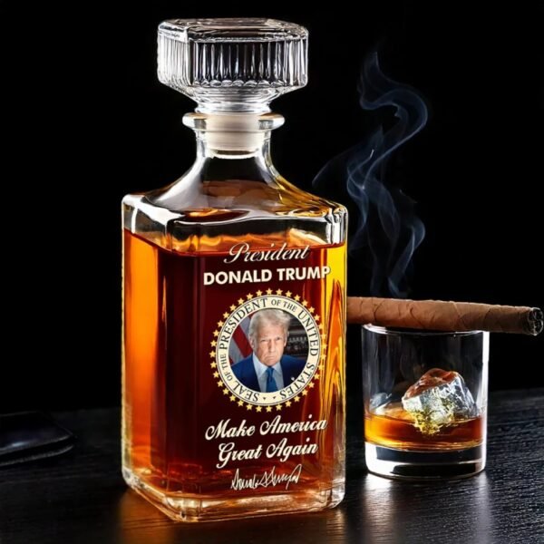 Distilled For Patriots - US Patriotic Pride Glass Whiskey Bottle