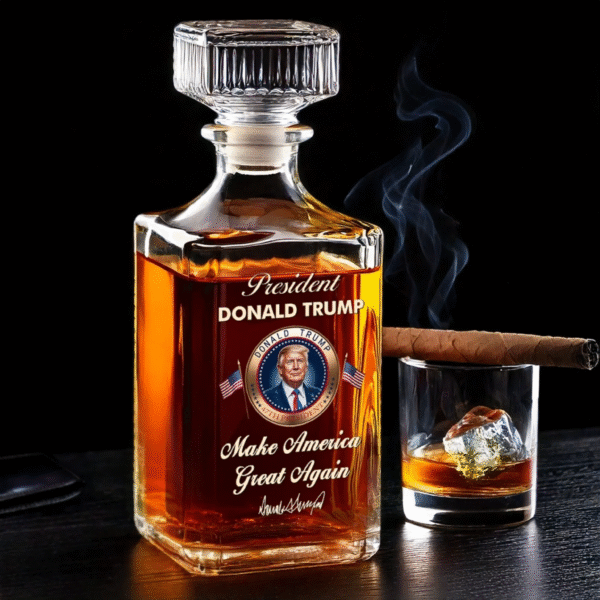 Crafted For The Committed - US Patriotic Pride Glass Whiskey Bottle