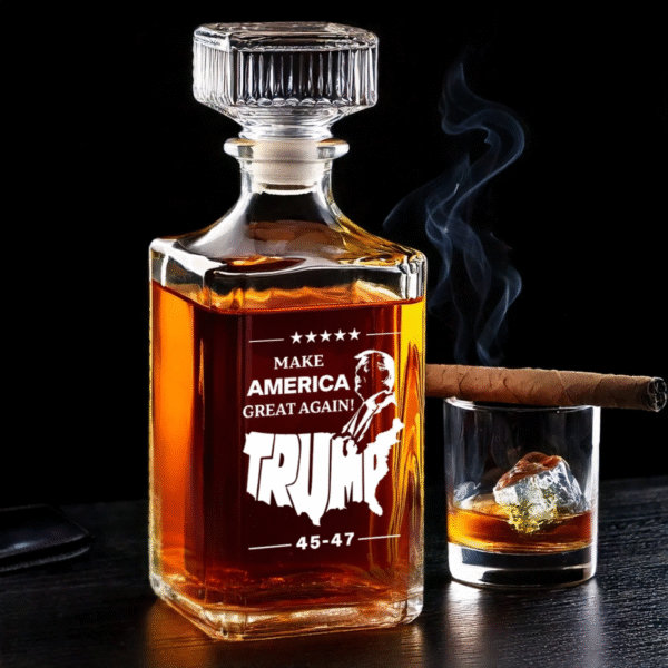 Purposed For The Unbreakable - US Patriotic Pride Glass Whiskey Bottle